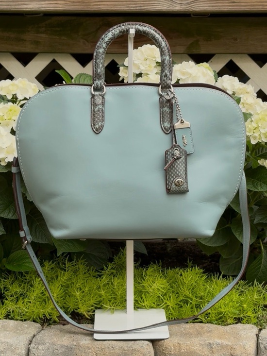 Coach Handbags - Coach Dakotah Crossbody Satchel Blue Snake 1941 Glovetanned Leather